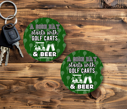 Golf Dads - 2 Piece Car Coaster Set