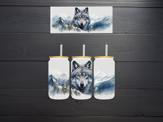 Wolf with Snow Mountians