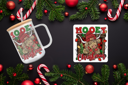 16oz - Highland Cow "Mooey Christmas"